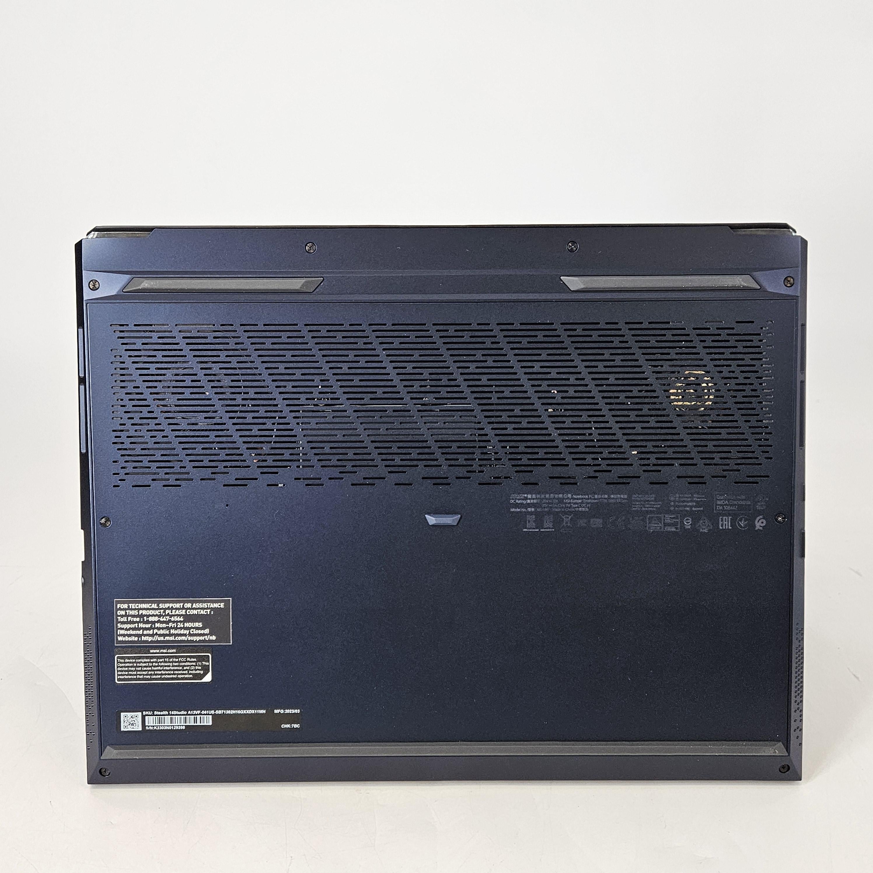MSI Stealth 14 Studio 14 Blue 2.4 GHz Intel Core i7 13th Gen. 16GB RAM 1TB Solid State Drive NVIDIA GeForce RTX 4060 8 GB