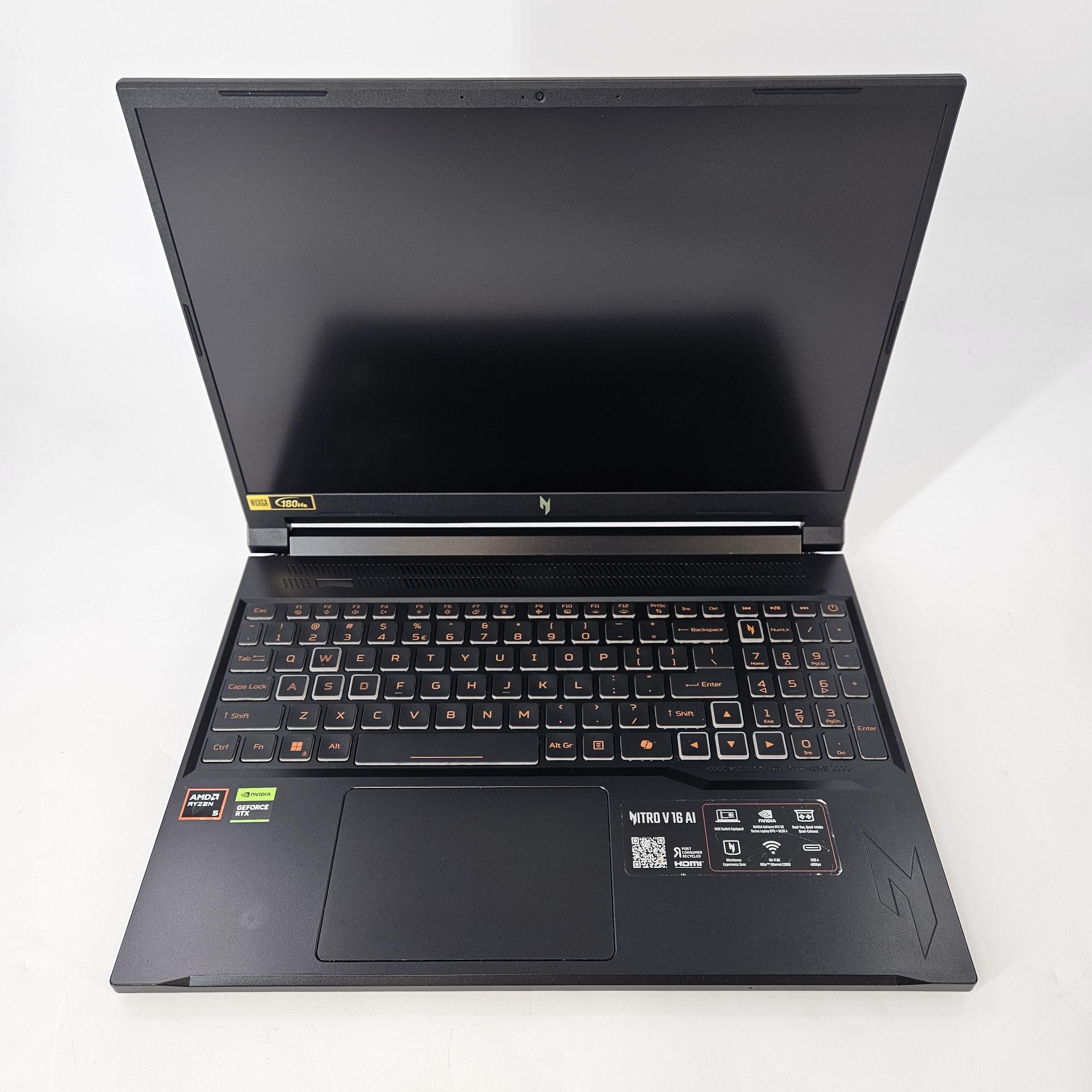 Acer Nitro V 16 AI Black 4.3 GHz AMD Ryzen 5 240 16GB RAM 512GB Solid State Drive NVIDIA GeForce RTX 5050 8 GB
