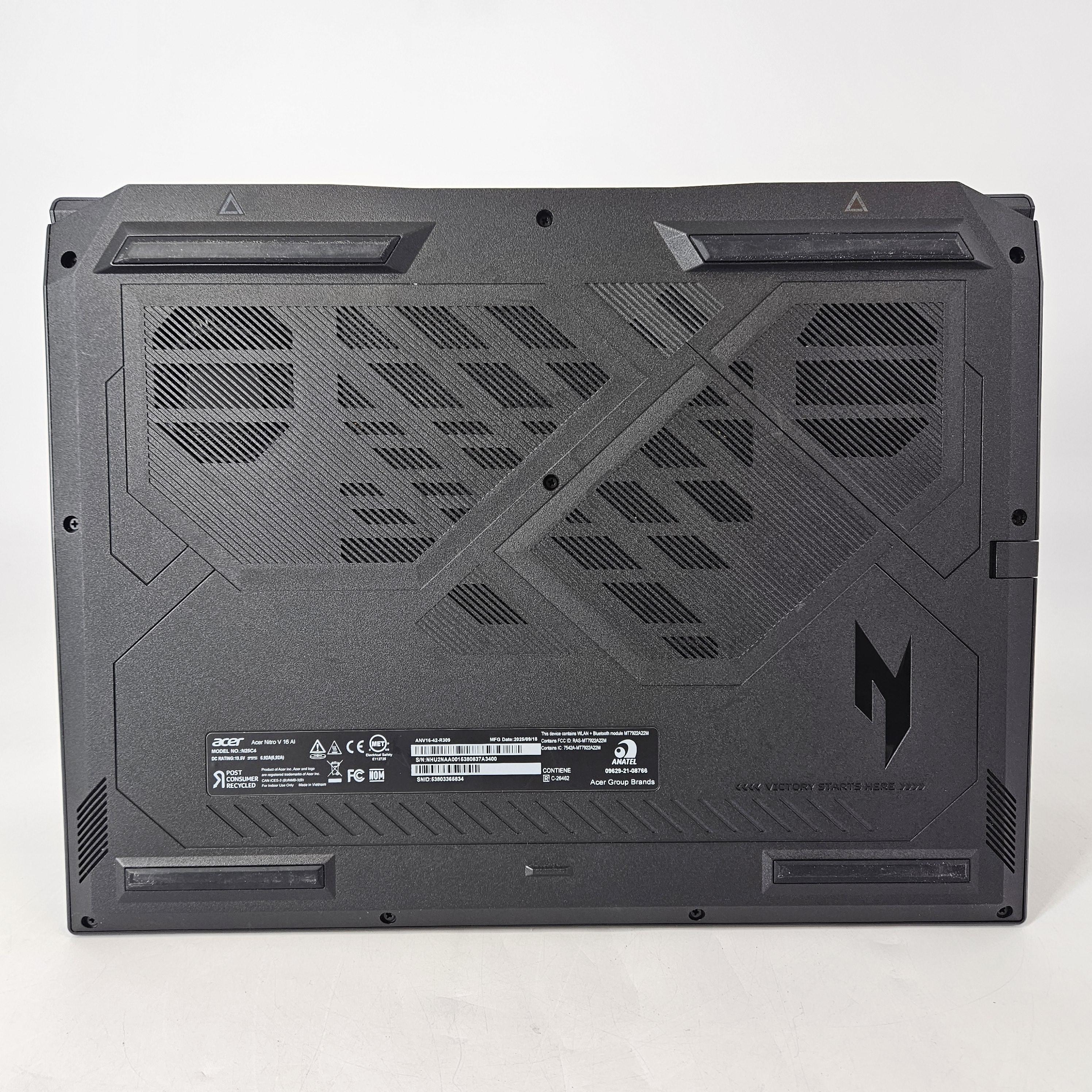 Acer Nitro V 16 AI Black 4.3 GHz AMD Ryzen 5 240 16GB RAM 512GB Solid State Drive NVIDIA GeForce RTX 5050 8 GB