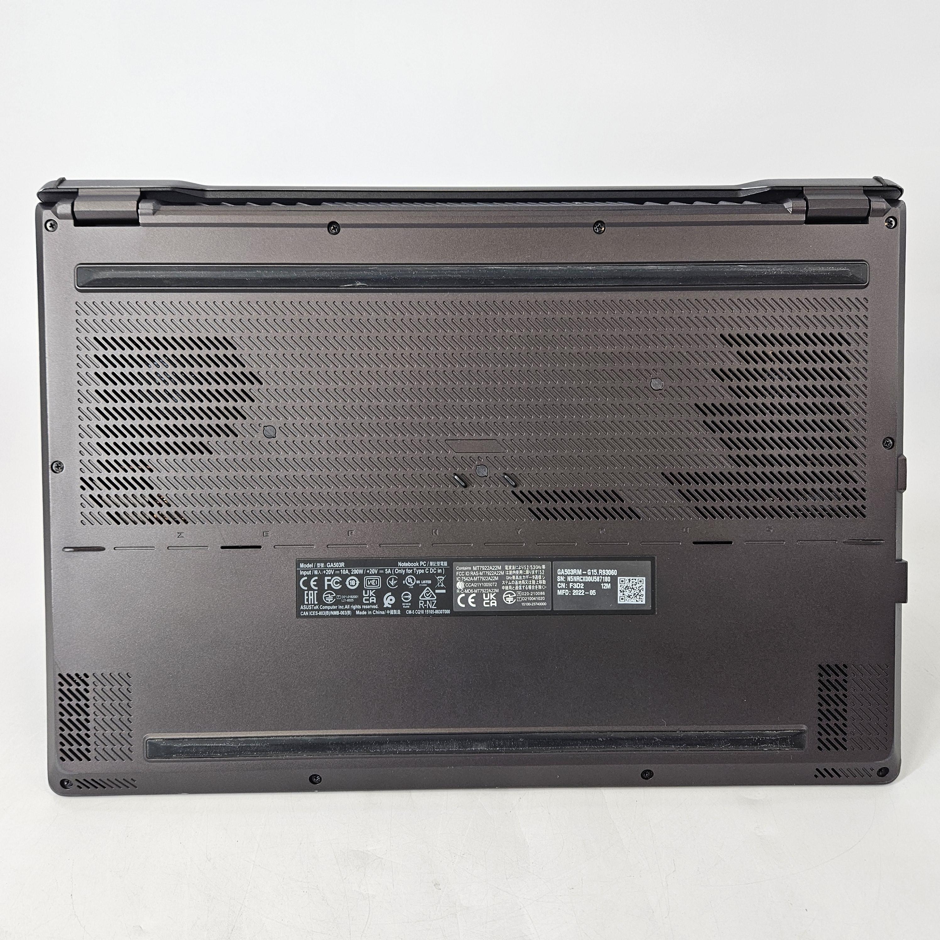 Asus ROG Zephyrus G15 GA503 15.6 Black 3.3 GHz AMD Ryzen 9 6900HS 16GB RAM 512GB Solid State Drive NVIDIA GeForce RTX 3060 6 GB
