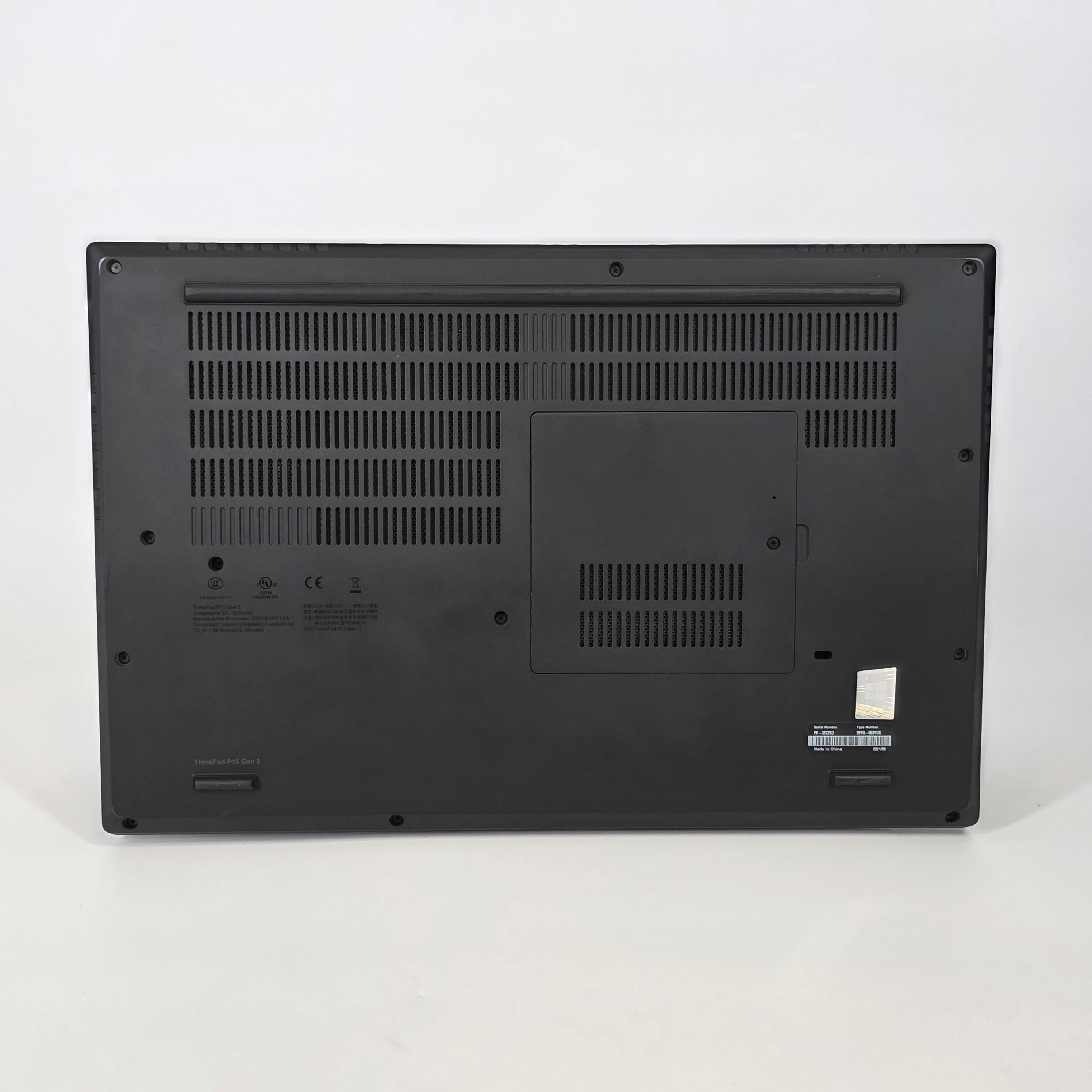 Lenovo ThinkPad P15 Gen 2 Black 2.3 GHz Intel Core i7 11th Gen. 32GB RAM 1TB Solid State Drive NVIDIA RTX A4000 8 GB