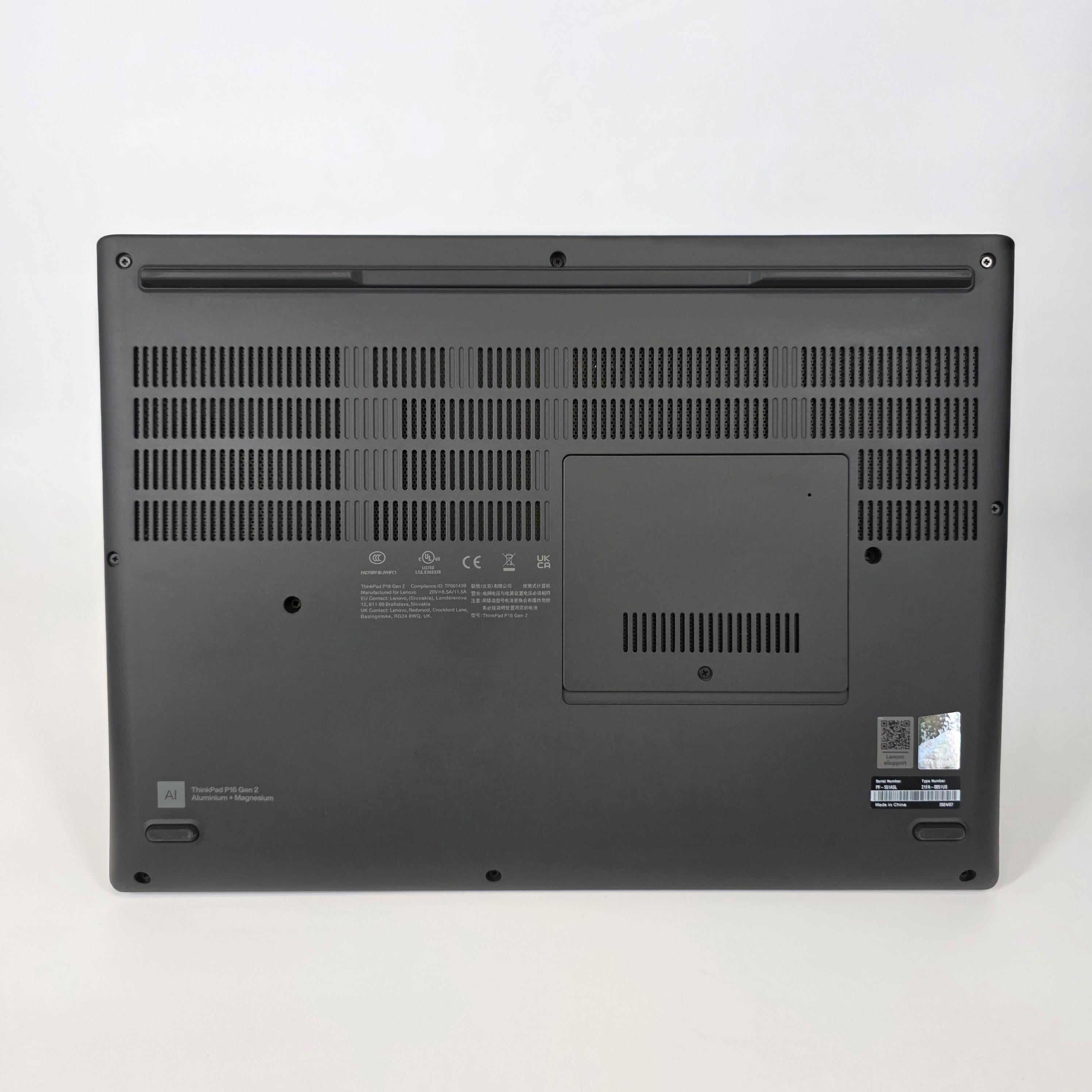 Lenovo ThinkPad P16 Gen 2 Gray 2.1 GHz Intel Core i7 14th Gen. 32GB RAM 1TB Solid State Drive NVIDIA RTX 2000 Ada 8 GB