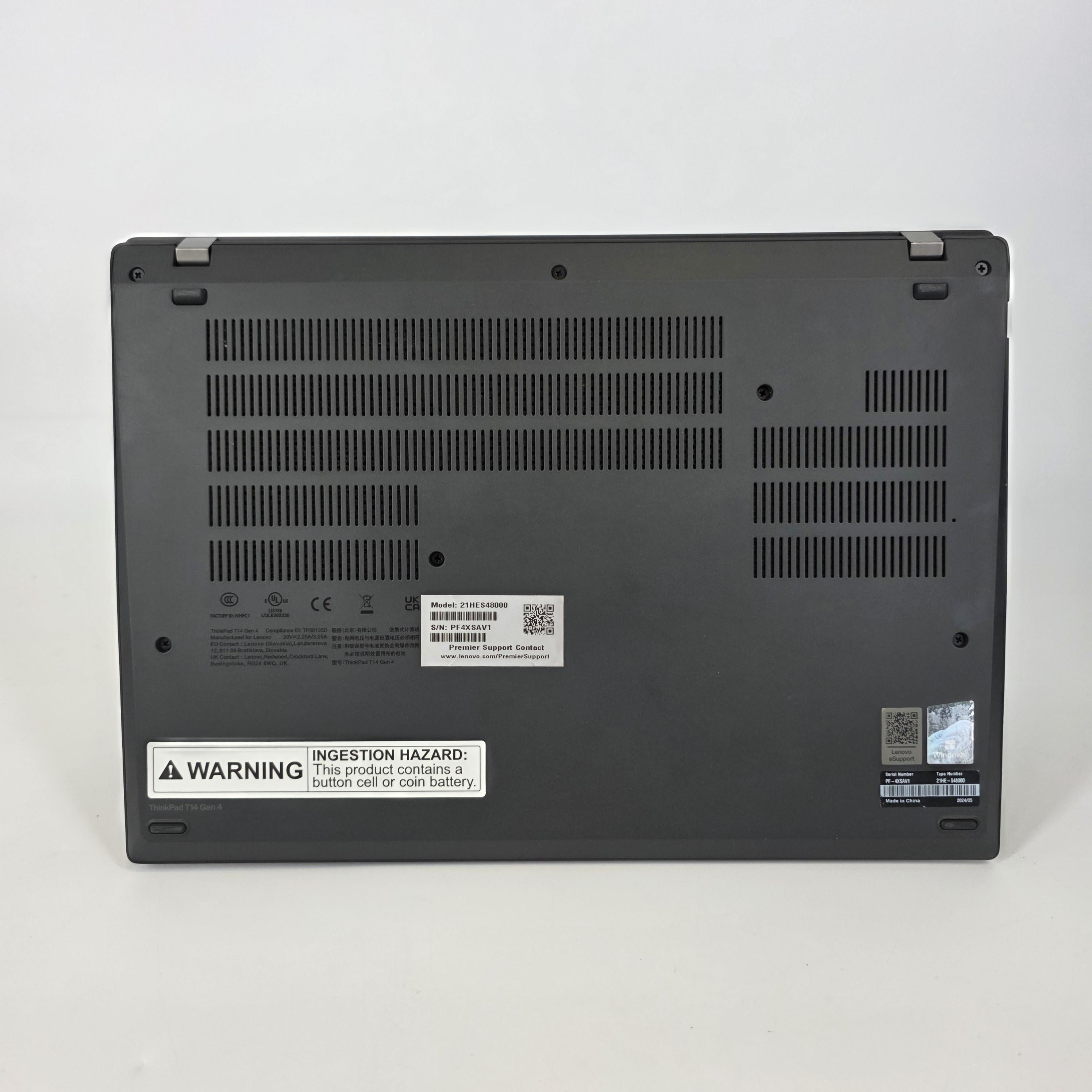 Lenovo ThinkPad T14 Gen 4 Gray 1.8 GHz Intel Core i7 13th Gen. 32GB RAM 512GB Solid State Drive
