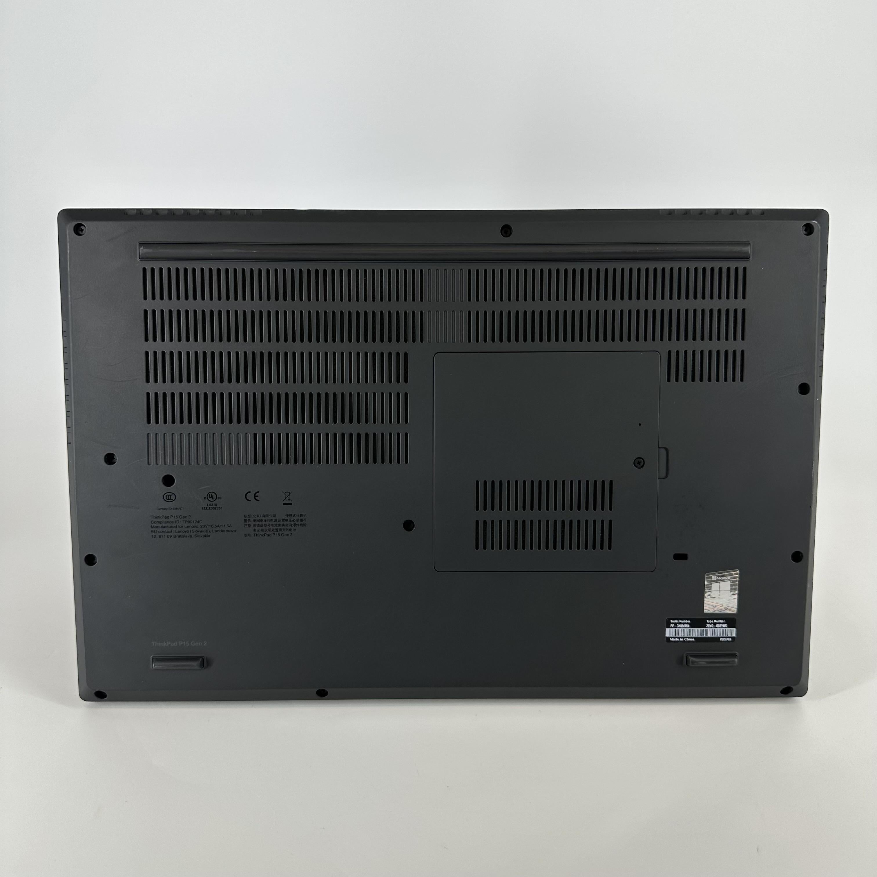 Lenovo ThinkPad P15 Gen 2 Black 2.3 GHz Intel Core i7 11th Gen. 32GB RAM 1TB Solid State Drive NVIDIA RTX A4000 8 GB