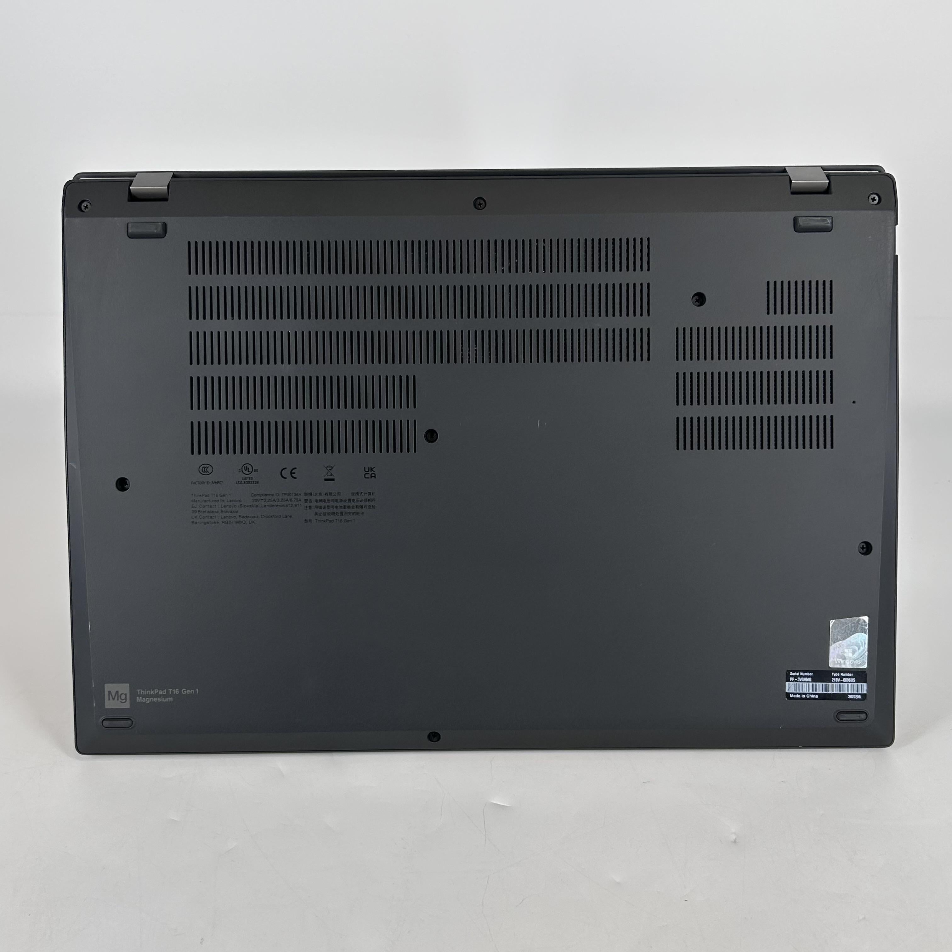 Lenovo ThinkPad T16 Gen 1 Gray 2.2 GHz Intel Core i7 12th Gen. 8GB RAM 512GB Solid State Drive