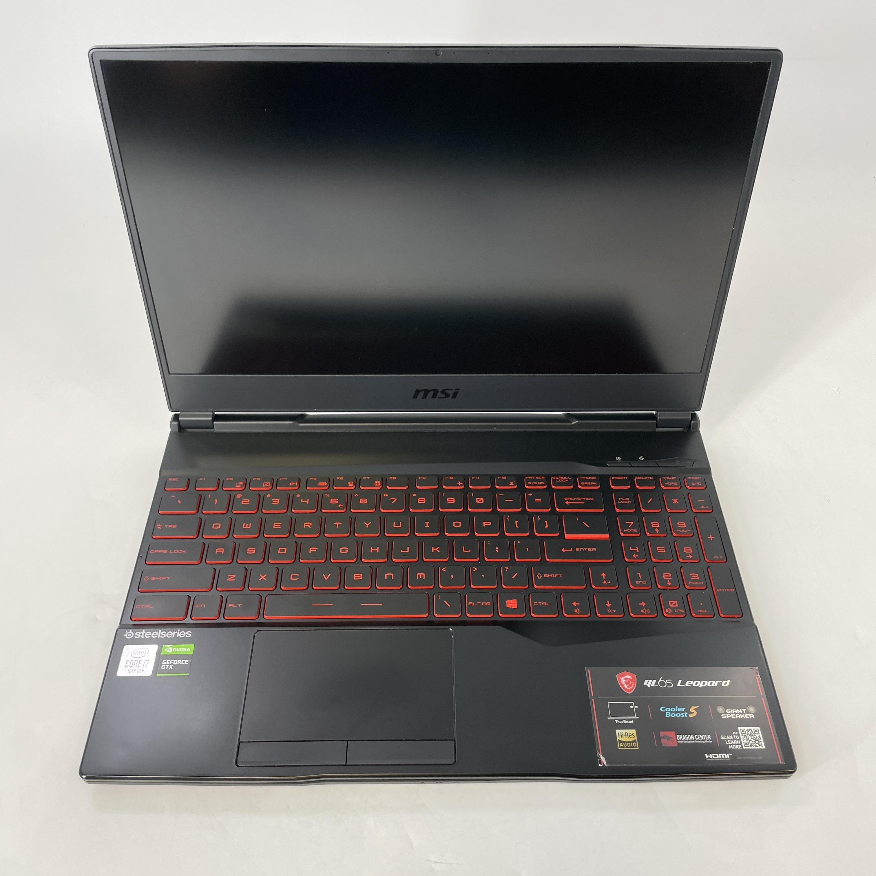 MSI Leopard GL65 15.6 Black 2.6 GHz Intel Core i7 10th Gen. 16GB RAM 512GB Solid State Drive 1TB Hard Disk Drive NVIDIA GeForce GTX 1660 Ti 6 GB
