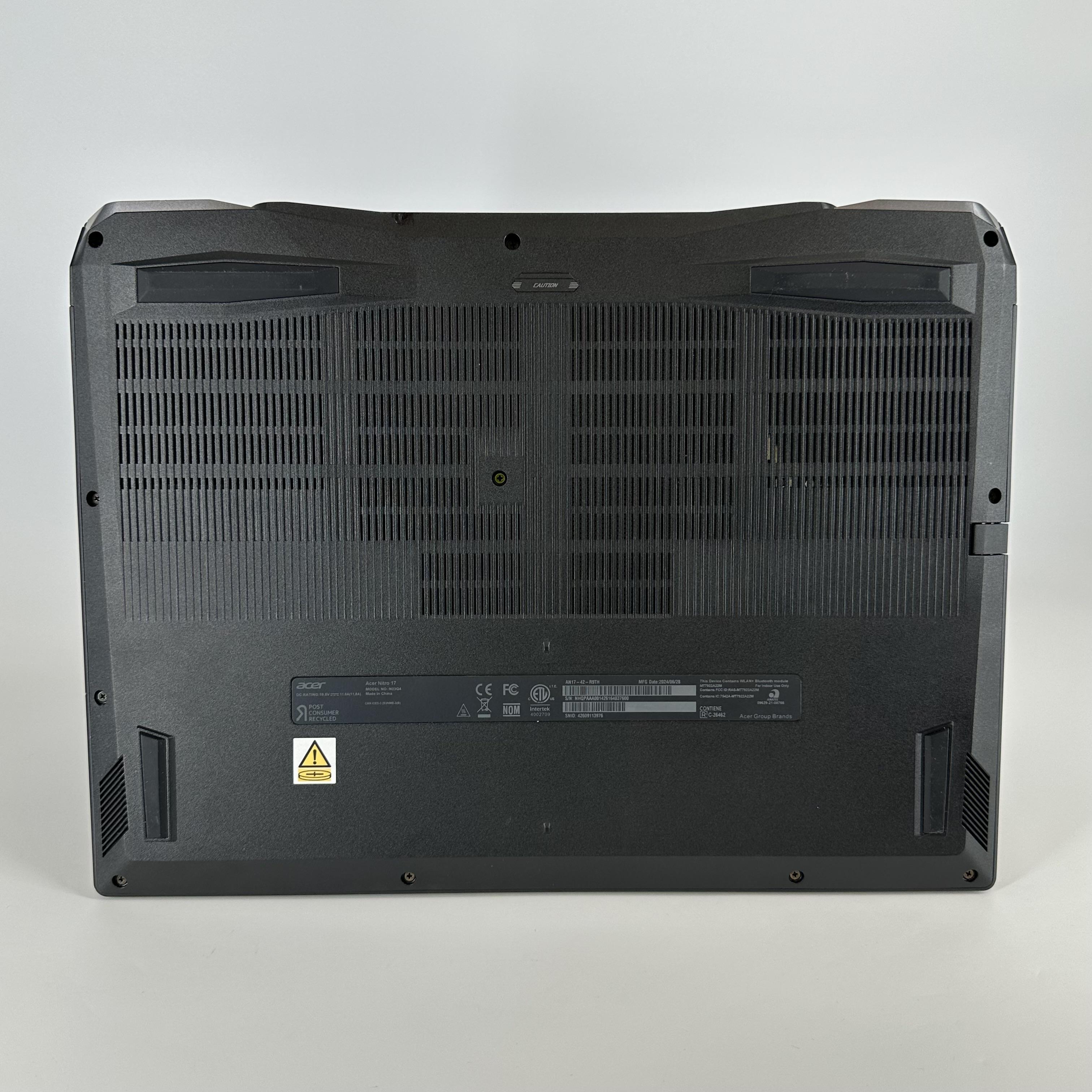 Acer Nitro 17 Black 3.8 GHz AMD Ryzen 7 8845HS 16GB RAM 1TB Solid State Drive NVIDIA GeForce RTX 4060 8 GB