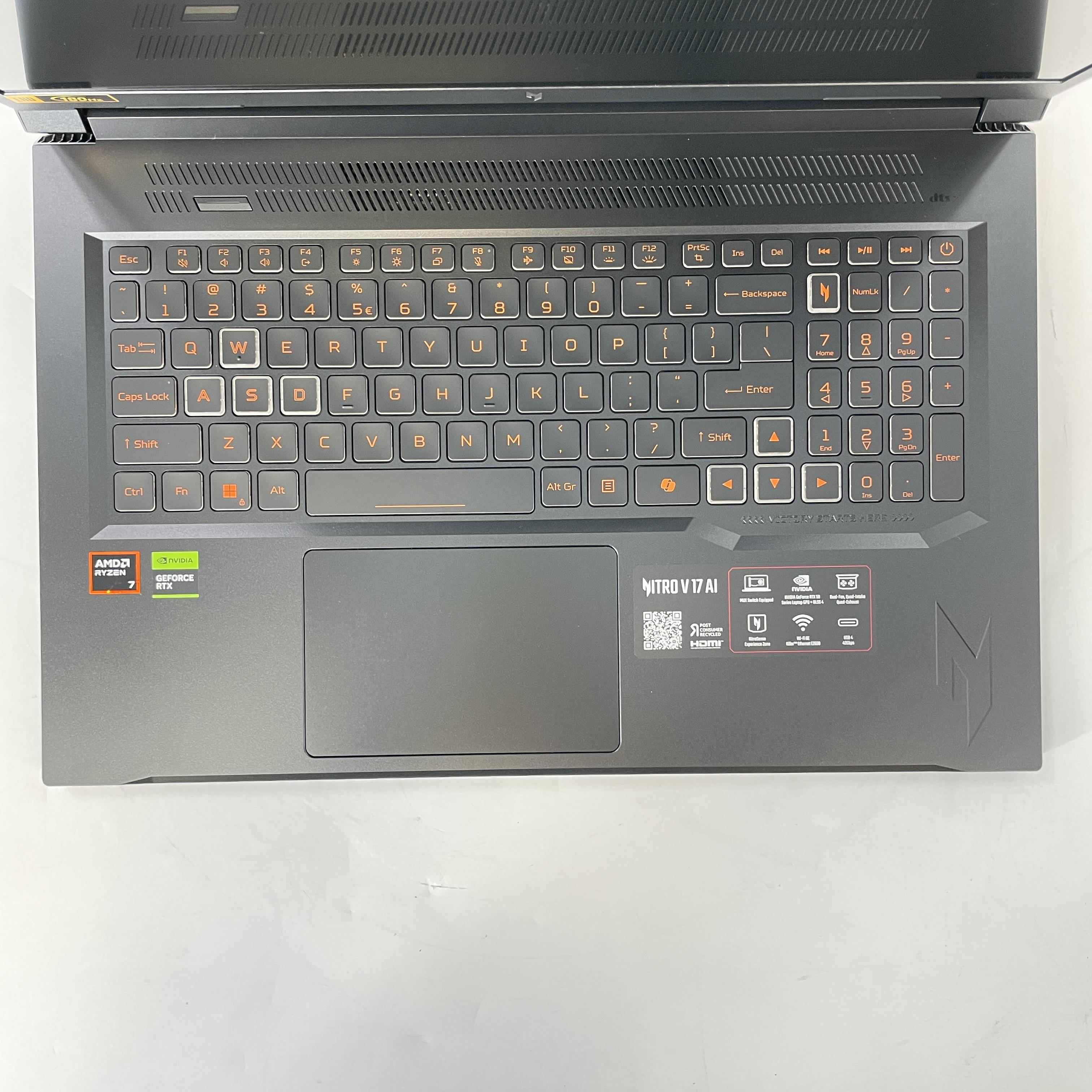 Acer Nitro V 17 AI Black 3.8 GHz AMD Ryzen 7 260 16GB RAM 1TB Solid State Drive NVIDIA GeForce RTX 5060 8 GB