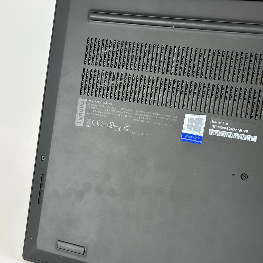 Lenovo ThinkPad X1 Extreme Gen 1 15.6 Black 2.6 GHz Intel Core i7 8th Gen. 32GB RAM 1TB Solid State Drive NVIDIA GeForce GTX 1050 Ti 4 GB