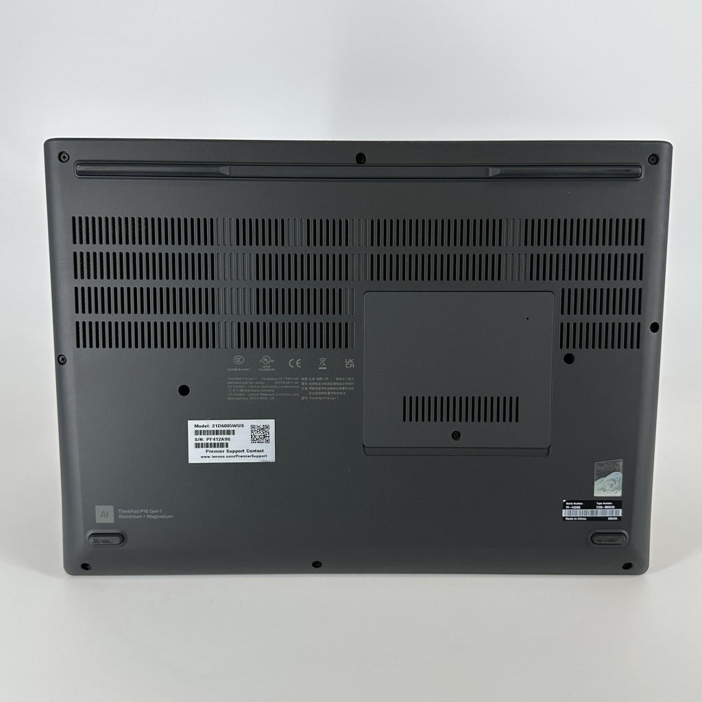 Lenovo ThinkPad P16 Gen 1 Gray 2.0 GHz Intel Core i7 12th Gen. 64GB RAM 1TB Solid State Drive NVIDIA RTX A4500 16 GB