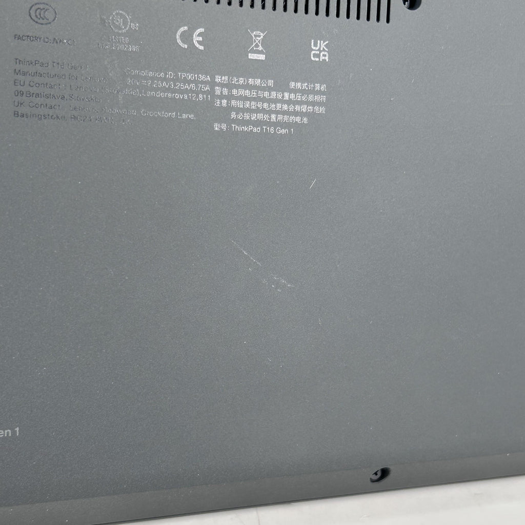 Lenovo ThinkPad T16 Gen 1 Gray 2.2 GHz Intel Core i7 12th Gen. 16GB RAM 512GB Solid State Drive