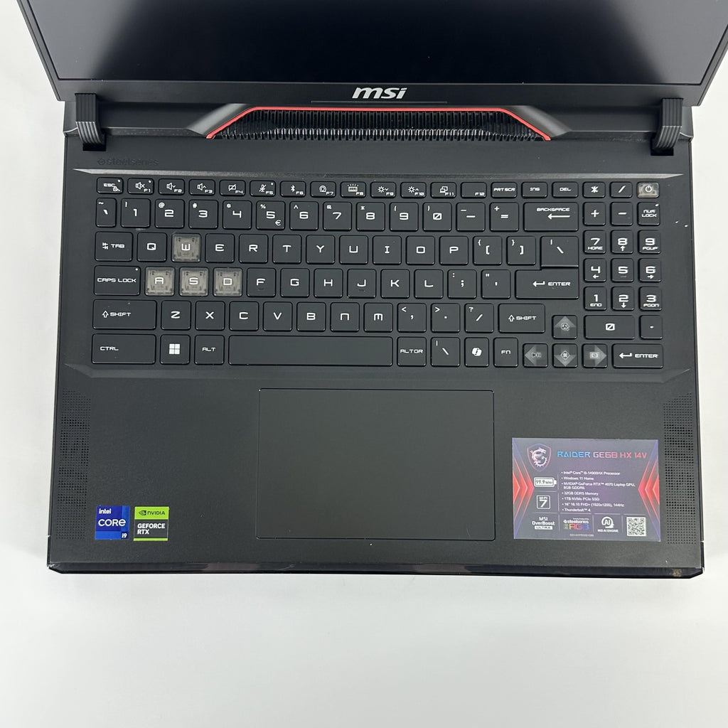 MSI Raider GE68 HX 16 Black 2.2 GHz Intel Core i9 14th Gen. 32GB RAM 1TB Solid State Drive NVIDIA GeForce RTX 4070 8 GB