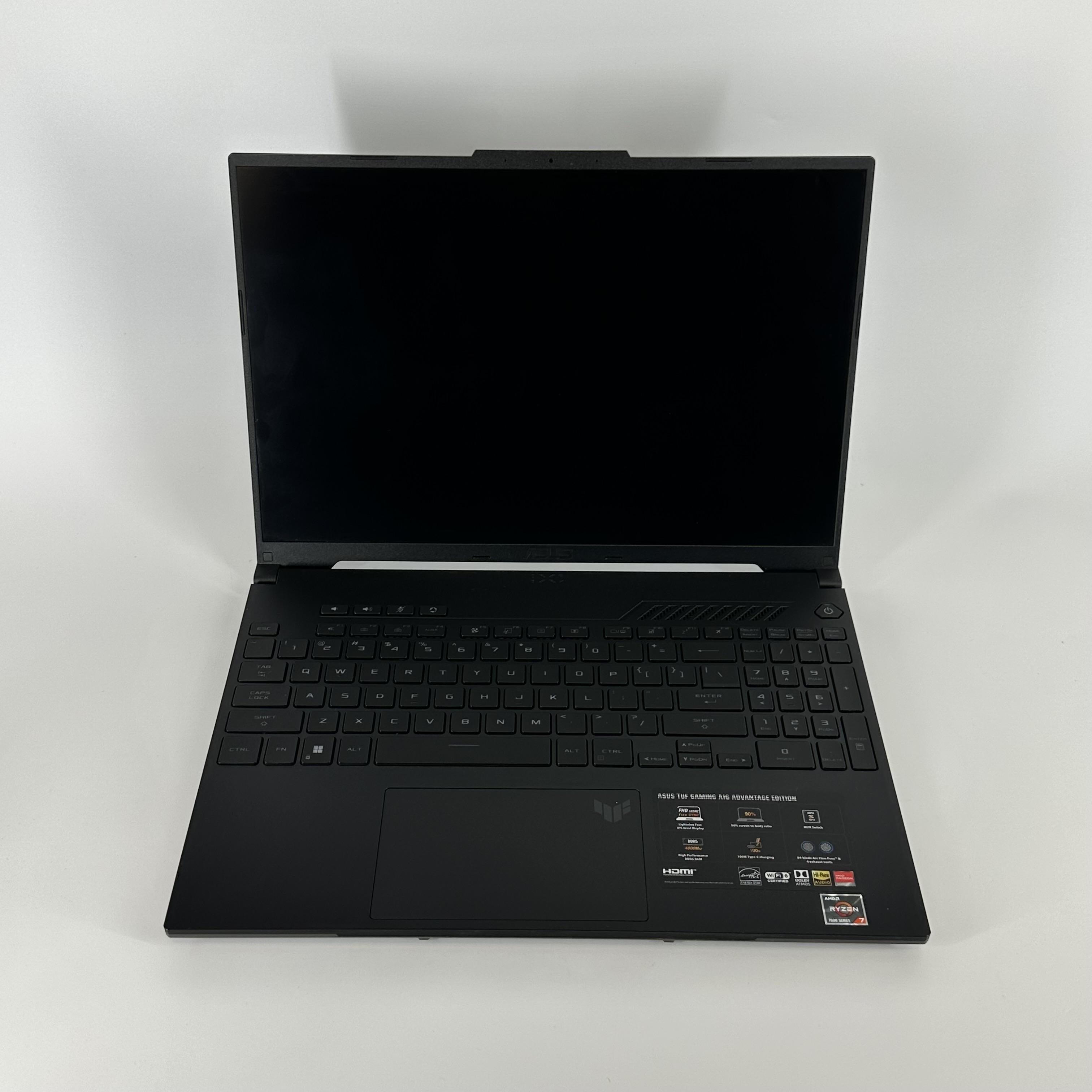 Asus TUF A16 16 Black 3.2 GHz AMD Ryzen 7 7735HS 16GB RAM 1TB Solid State Drive AMD Radeon RX 7700S 8 GB
