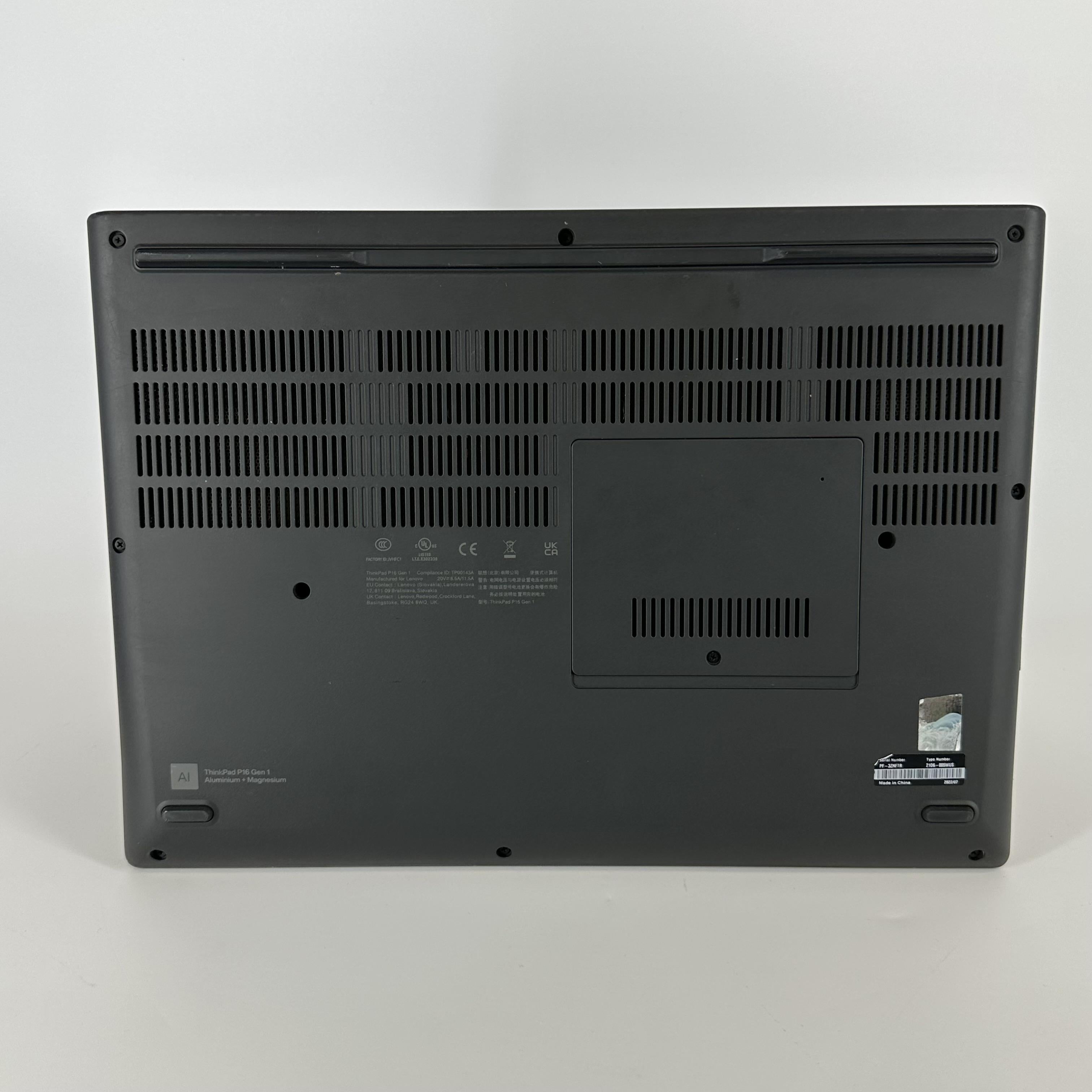 Lenovo ThinkPad P16 Gen 1 Gray 2.0 GHz Intel Core i7 12th Gen. 64GB RAM 1TB Solid State Drive NVIDIA RTX A4500 16 GB