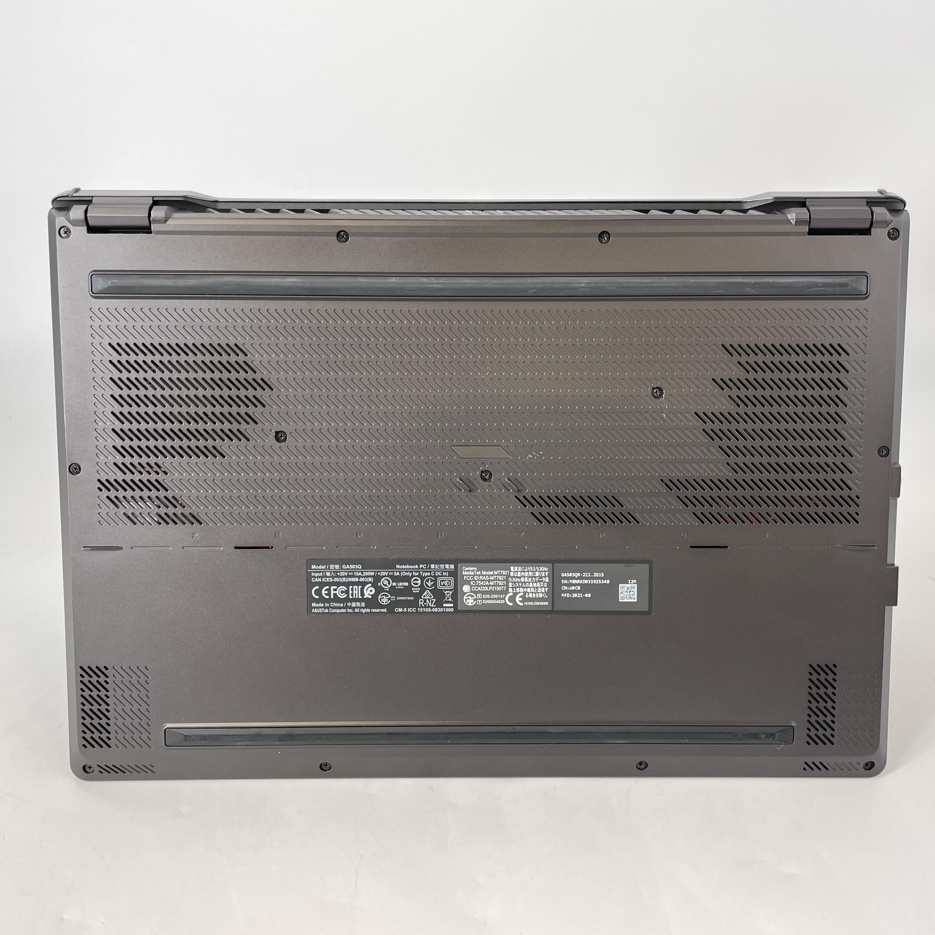 Asus ROG Zephyrus G15 GA503 15.6 Black 3.3 GHz AMD Ryzen 9 5900HS 16GB RAM 1TB Solid State Drive NVIDIA GeForce RTX 3070 8 GB