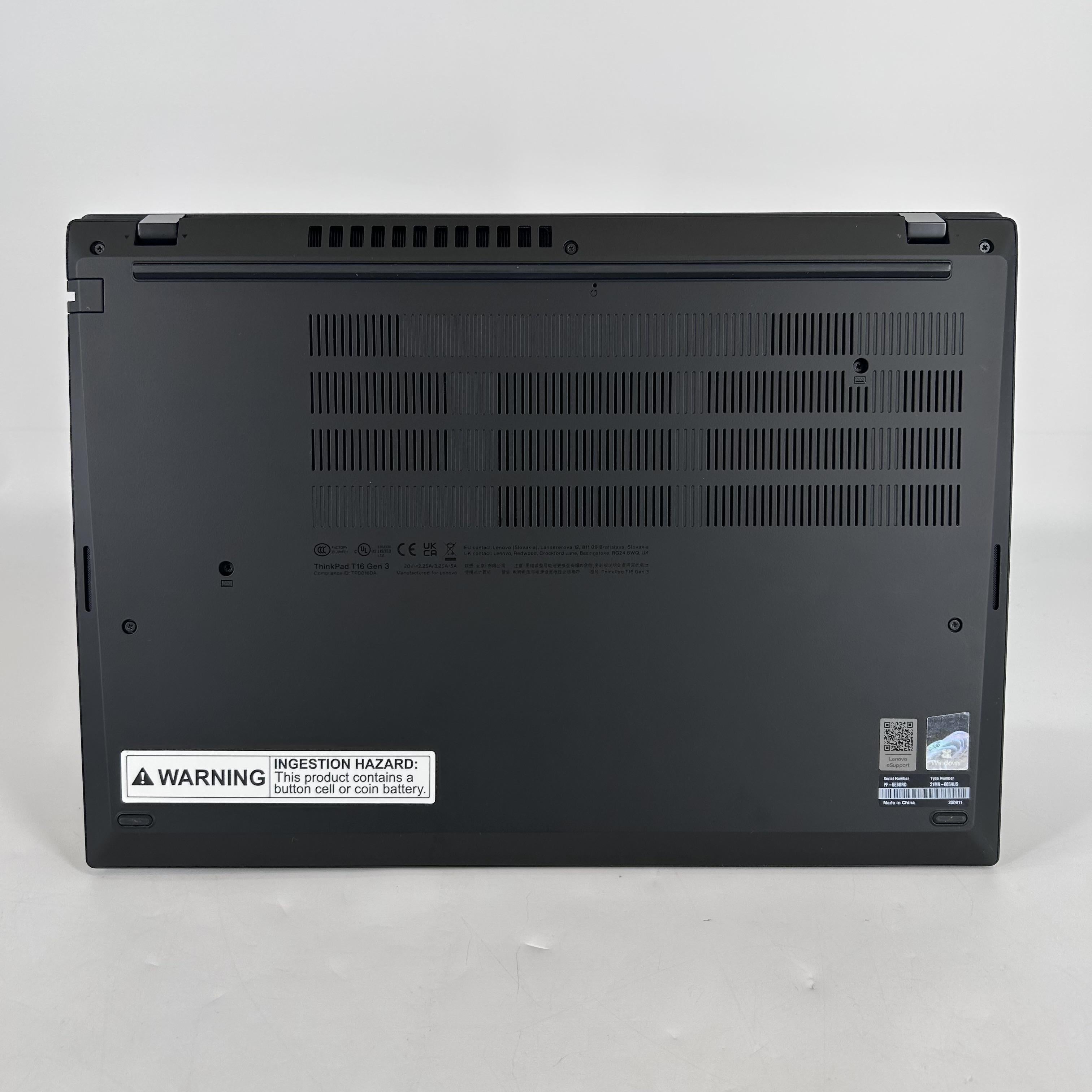 Lenovo ThinkPad T16 Gen 3 Black 1.7 GHz Intel Core Ultra 7 32GB RAM 1TB Solid State Drive